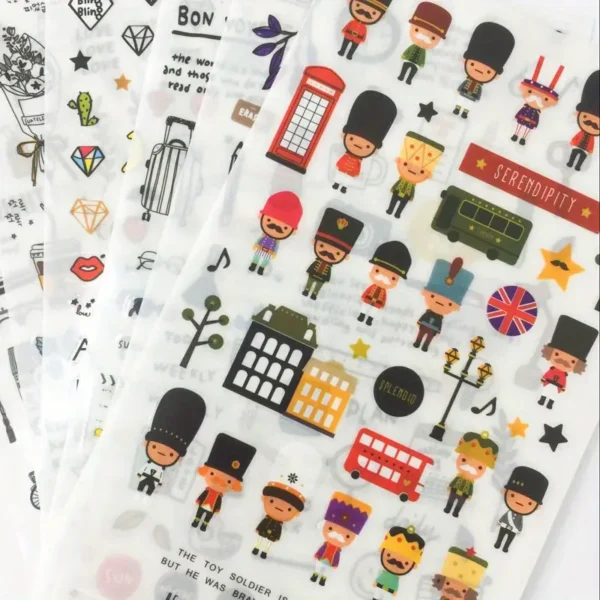 6pcs Watercolor Sticker Set for Journals & Albums