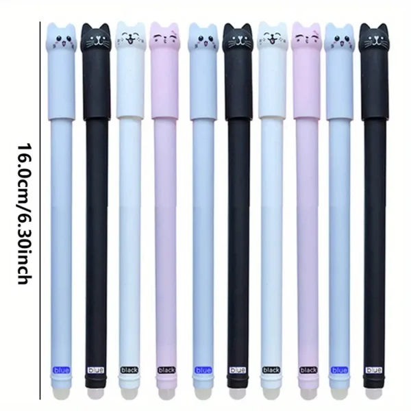 24 Pack Cat Themed Erasable Gel Pens