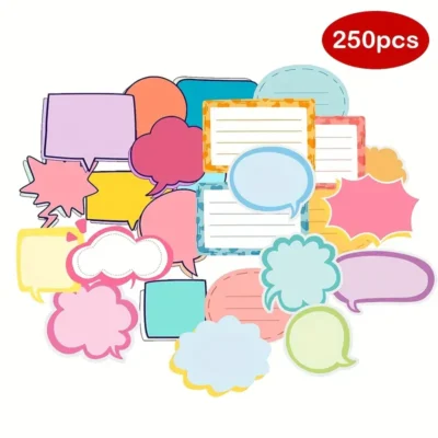 250pcs Colorful Blank Speech Bubble Stickers for Scrapbooking, Planners, Diaries And Calendars